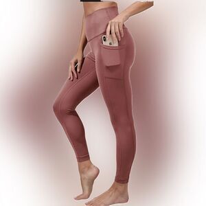Yogalicious Carbon Lux High Waist V Back Capri Rose Valet Leggings - Women's XS